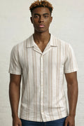 Men's Off White Stripe Woven Shirt