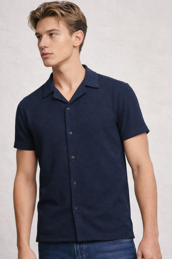 MENS TS NAVY WOVEN SS SHIRT