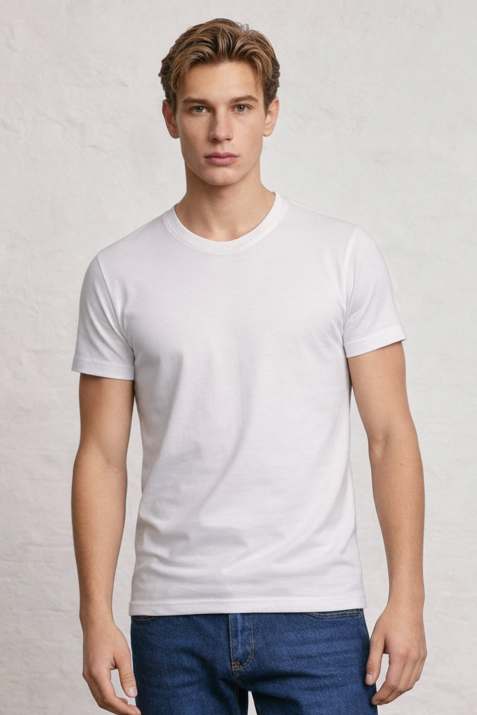 Crew Neck Pocket Roll T-Shirt
