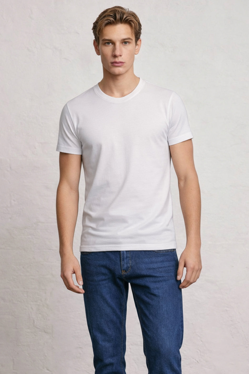 Crew Neck Pocket Roll T-Shirt