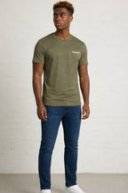 Men's Black Woven Pocket T-Shirt