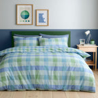 Block Check Blue Duvet Set