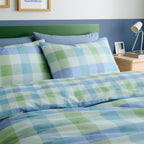 Block Check Blue Duvet Set