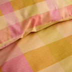 Block Check Orange Duvet Set