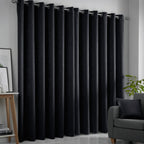 Strata Black Dim Out Eyelet Curtains