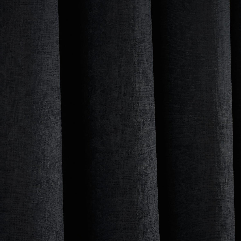 Strata Black Dim Out Eyelet Curtains