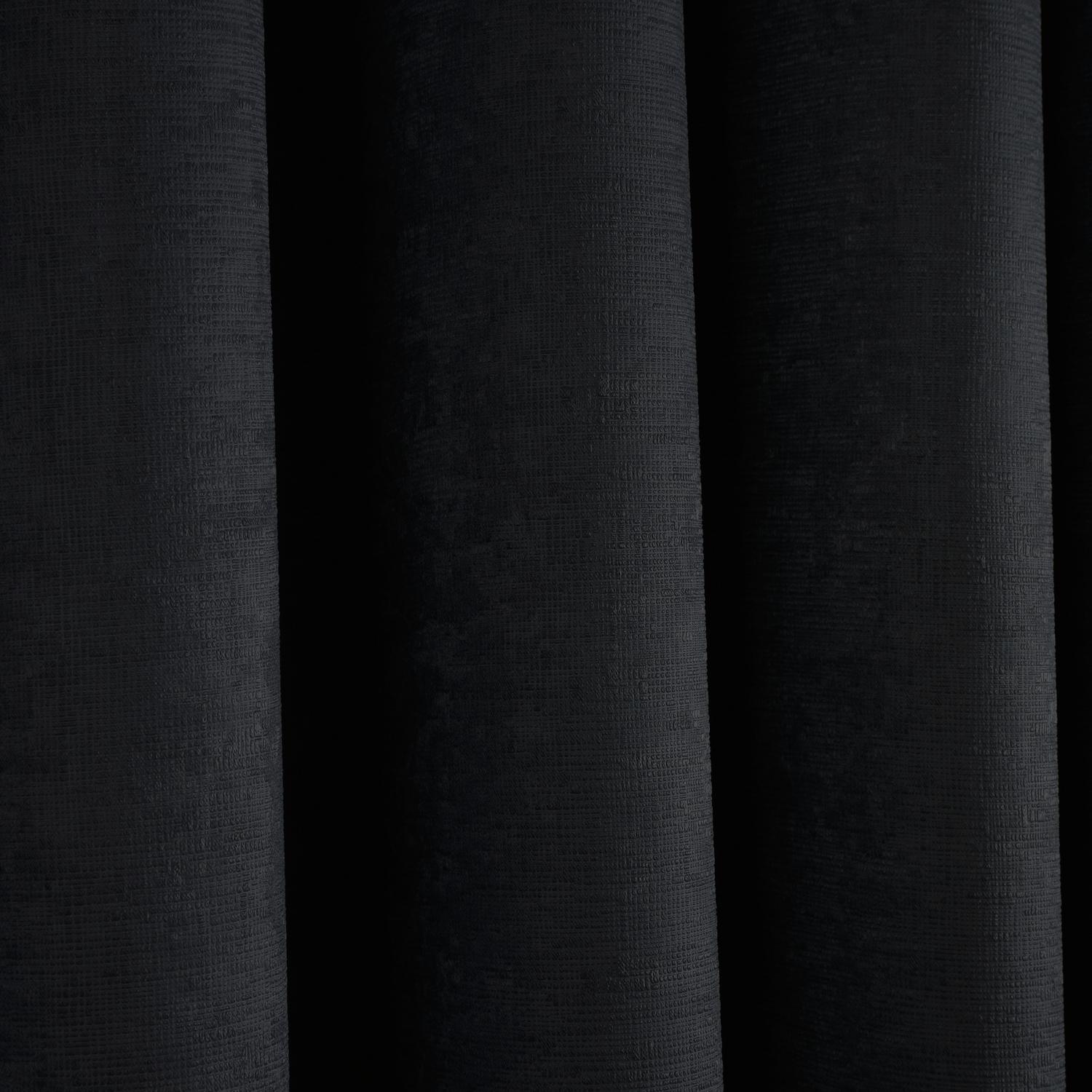 Strata Black Dim Out Eyelet Curtains