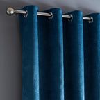 Strata Dark Teal Dim Out Eyelet Curtains