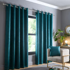 Strata Forest Green Dim Out Eyelet Curtains