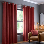 Strata Terracotta Dim Out Eyelet Curtains