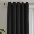 Strata Black Dim Out Single Panel Eyelet Door Curtain