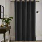 Strata Black Dim Out Single Panel Eyelet Door Curtain