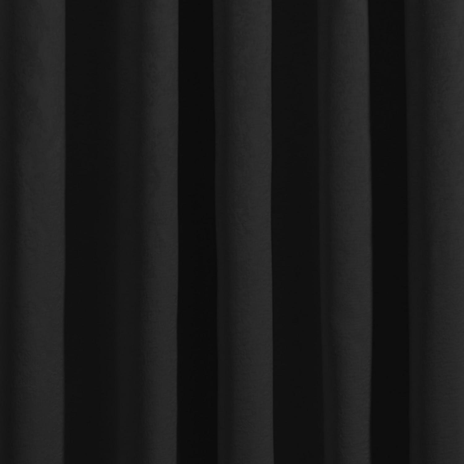 Strata Black Dim Out Single Panel Eyelet Door Curtain