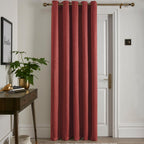 Strata Terracotta Dim Out Single Panel Eyelet Door Curtain