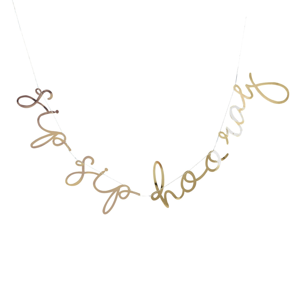 Gold Foiled Sip Sip Hooray Bunting - Gold Christmas