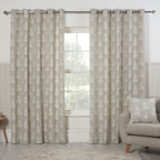 Esher Fern Silver Eyelet Curtain