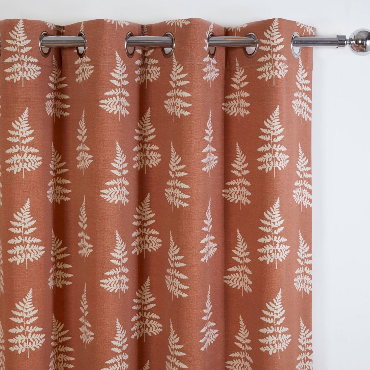 Esher Fern Terracotta Eyelet Curtain
