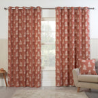 Esher Fern Terracotta Eyelet Curtain