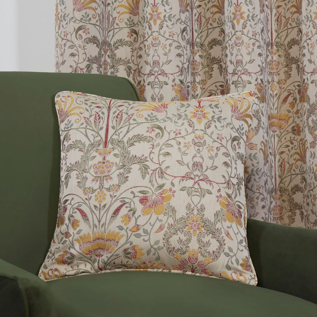 Kyoto Natural Floral Jacquard Cushion Cover (45cm x 45cm)