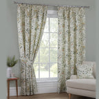 Cleo Floral Willow Pencil Pleat Curtains