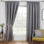Eclipse Pewter Grey Pencil Pleat Blackout Thermal Curtains