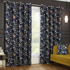 Madrid Navy Blackout Eyelet Curtains