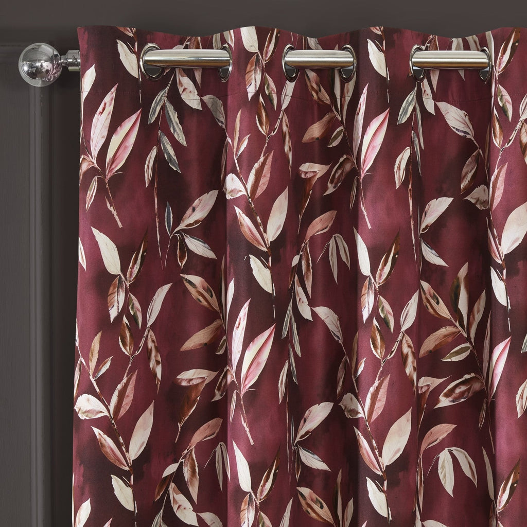 Madrid Wine Blackout Eyelet Curtains