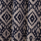 Marrakech Navy Blue Geometric Eyelet Curtains