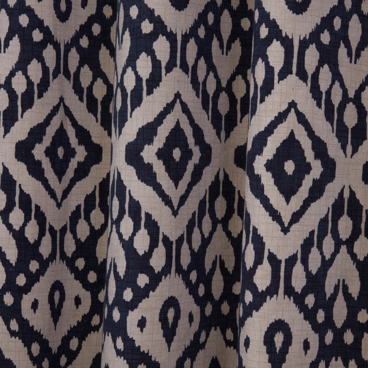 Marrakech Navy Blue Geometric Eyelet Curtains