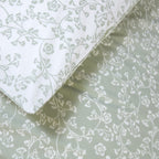 Sade Green Floral Duvet Set