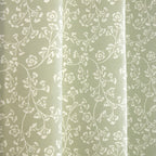 Sade Green Floral Eyelet Curtains