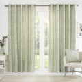 Sade Green Floral Eyelet Curtains