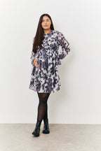 Maternity Crew Neck Printed Smock Dress