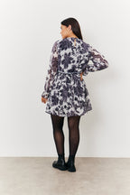 Maternity Crew Neck Printed Smock Dress
