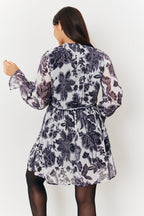 Maternity Crew Neck Printed Smock Dress
