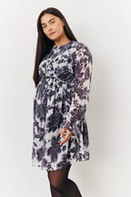 Maternity Crew Neck Printed Smock Dress
