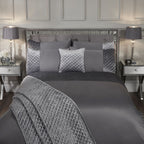 Glamour Silver Quilted Sequin Velvet Duvet Set