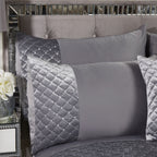 Glamour Silver Quilted Sequin Velvet Duvet Set