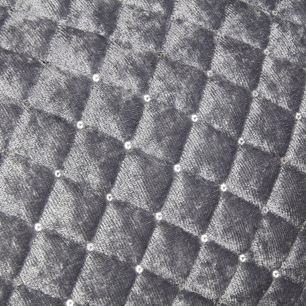 Glamour Silver Quilted Sequin Velvet Bedspread Set