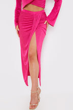 Acetate Slinky Wrap Co-Ord Midi Skirt