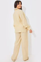 Crinkle Wide Leg Trousers