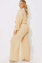 Crinkle Wide Leg Trousers