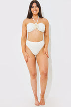 Textured High Waist Bikini Bottoms