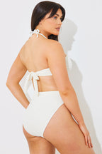 Textured High Waist Bikini Bottoms