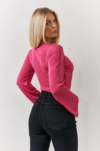 Acetate Slinky Co-Ord Wrap Crop Top