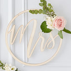 Mr and Mrs Wooden Hoops Decoration- 5 Inner Pack