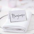 Silver Foiled Wedding Place Cards