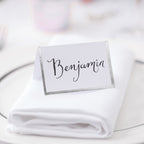 Silver Foiled Wedding Place Cards- 10 Inner Pack