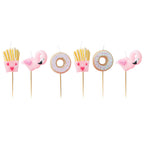 Fries Donut and Flamingo Shaped Candles Kit- 10 Inner Pack