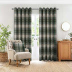 Gleneagles Tartan Green Thermal Blackout Eyelet Curtains